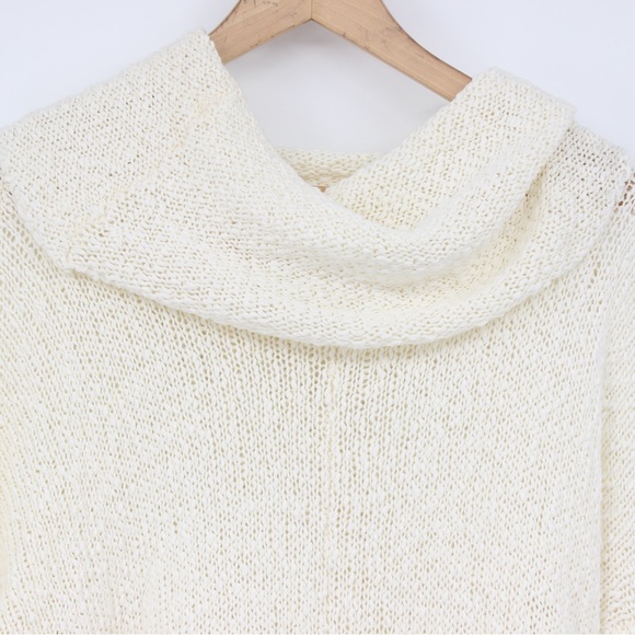 MUMU Mellow Off White Cream Sweater Cowl Neck Tunic Size Medium M - Picture 3 of 10